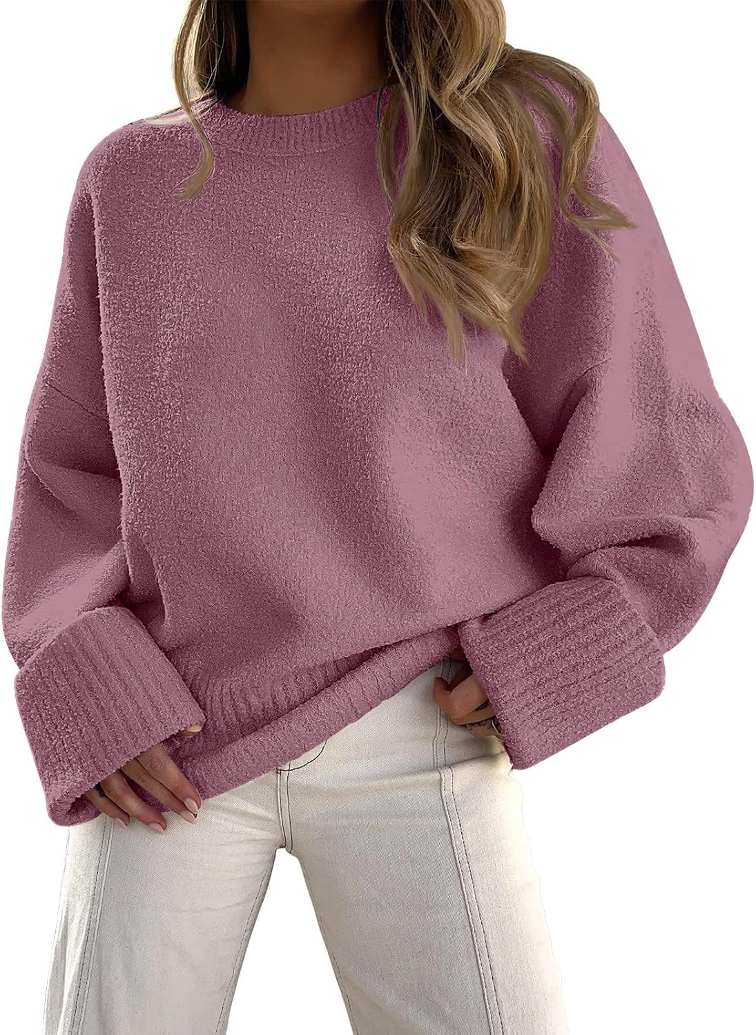 LILLUSORY Women's Oversized Sweaters Fuzzy Chunky Warm Pullover Sweater