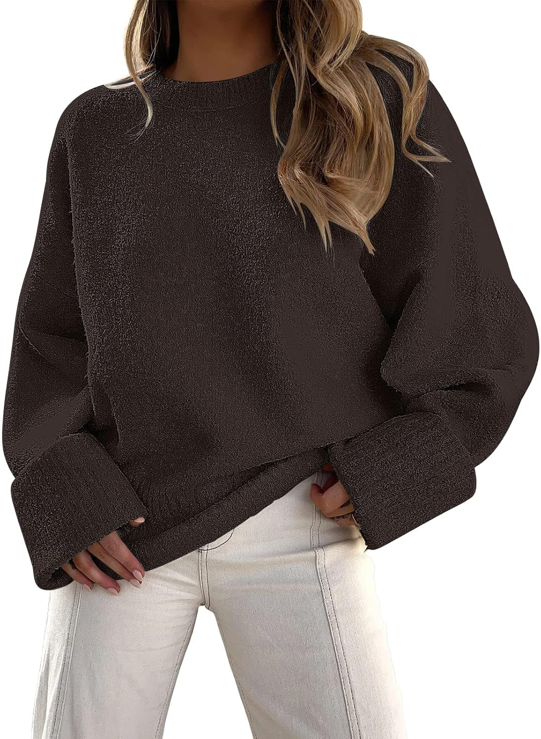 LILLUSORY Women's Oversized Sweaters Fuzzy Chunky Warm Pullover Sweater