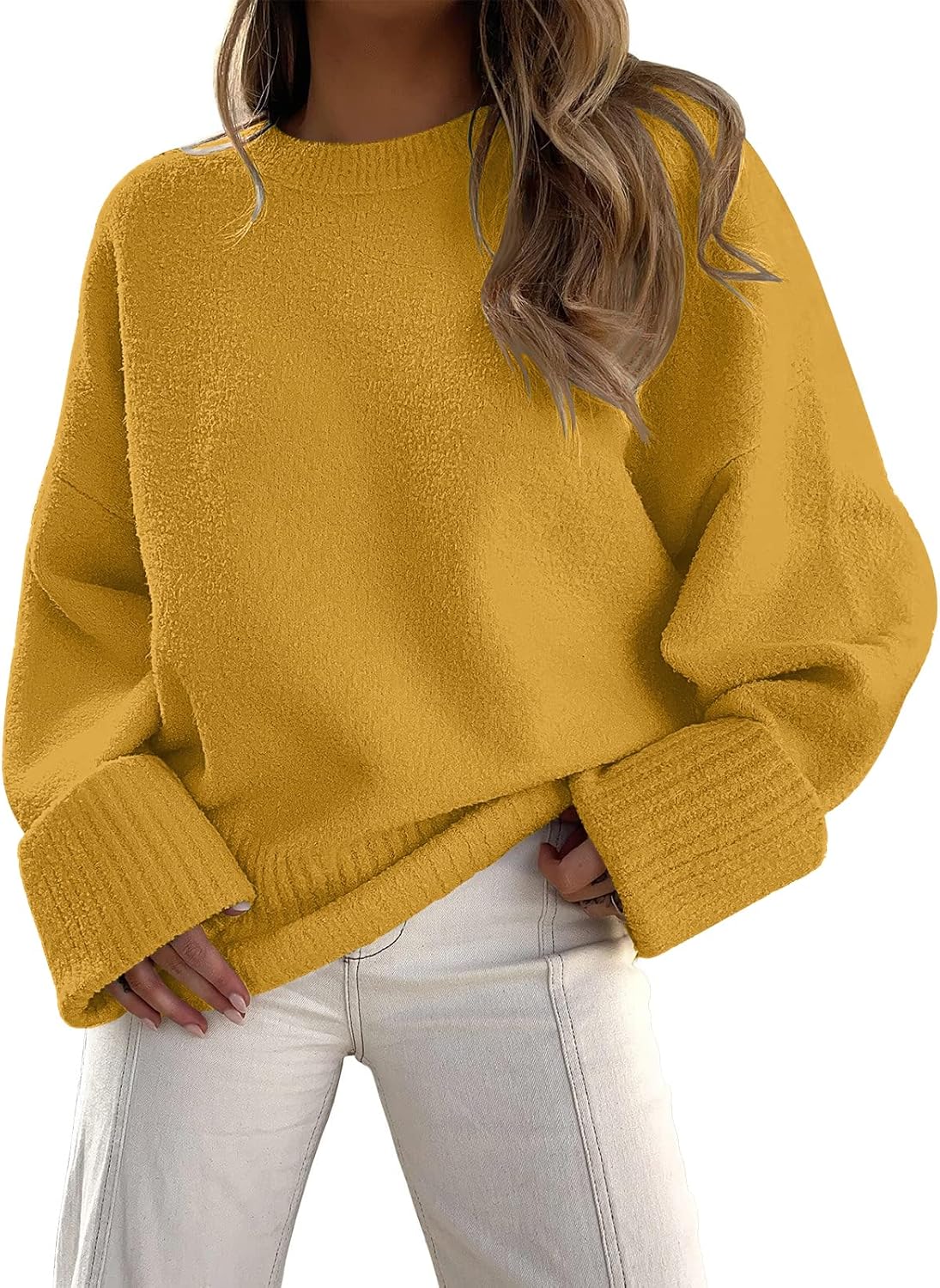 LILLUSORY Women's Oversized Sweaters Fuzzy Chunky Warm Pullover Sweater