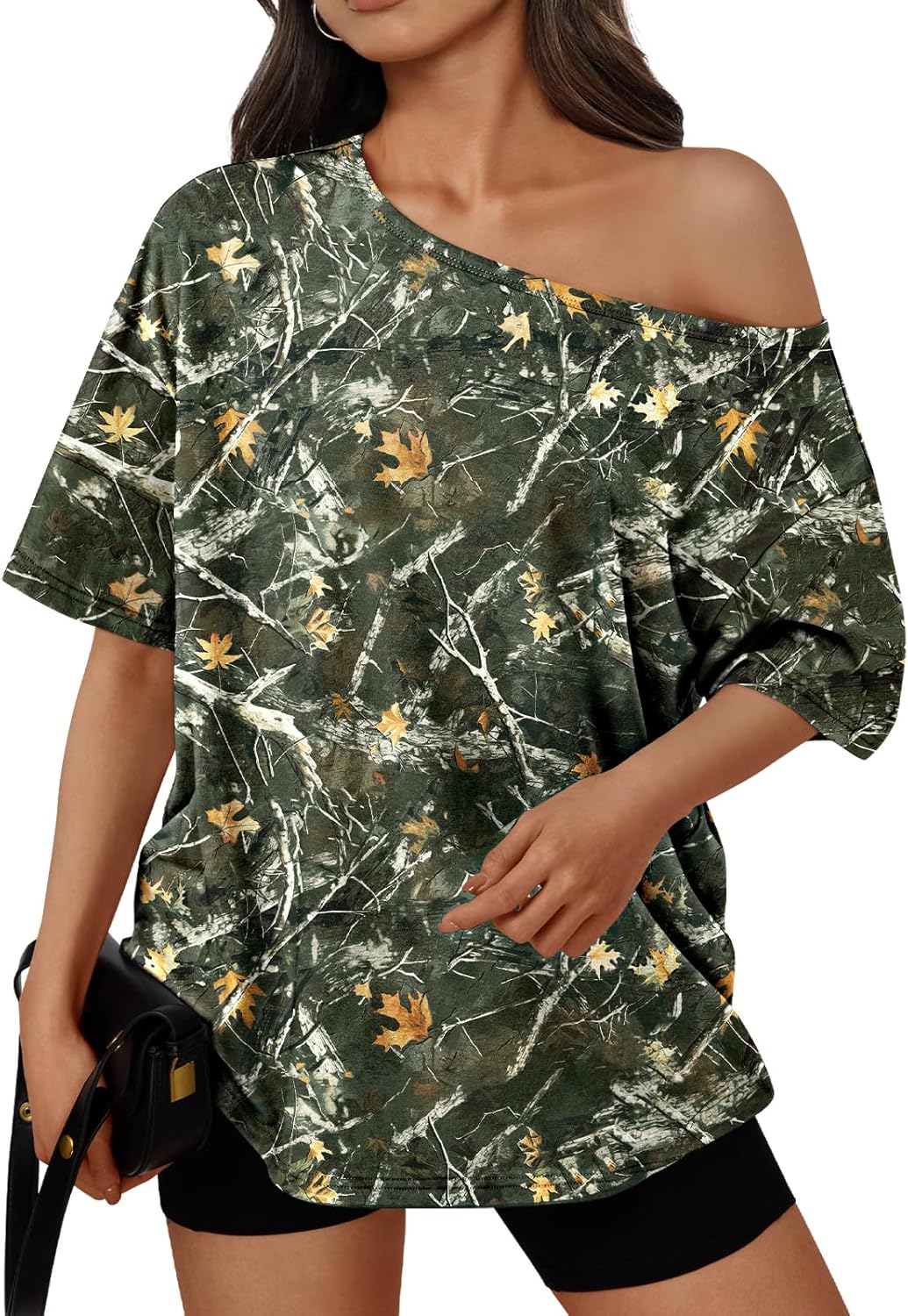 Trendy Queen Womens Off The Shoulder Tops Oversized T-Shirts Short Sleeve Tees Summer 2025 Casual Spring Fashion Clothes