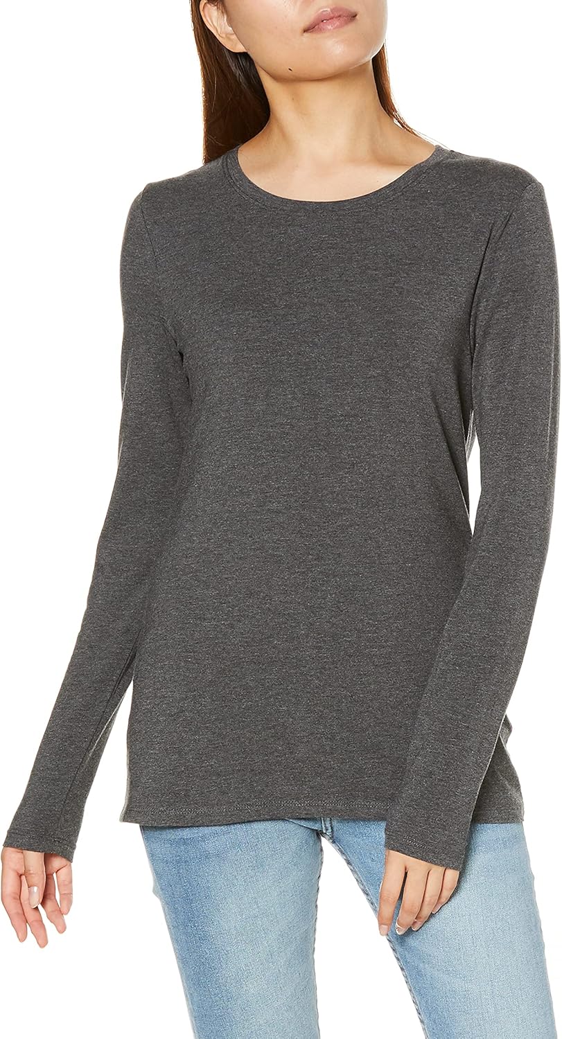 Amazon Essentials Womens Regular-Fit Long-Sleeve Crewneck T-Shirt (Available in Plus Size)