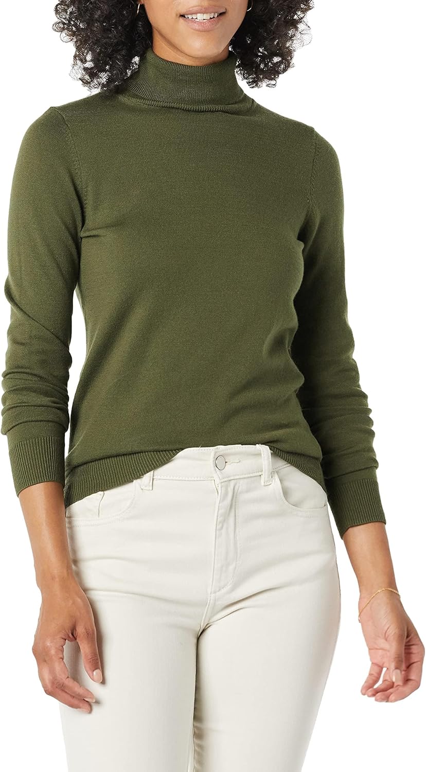 Amazon Essentials Women's Classic-Fit Lightweight Long-Sleeve Turtleneck Sweater (Available in Plus Size)