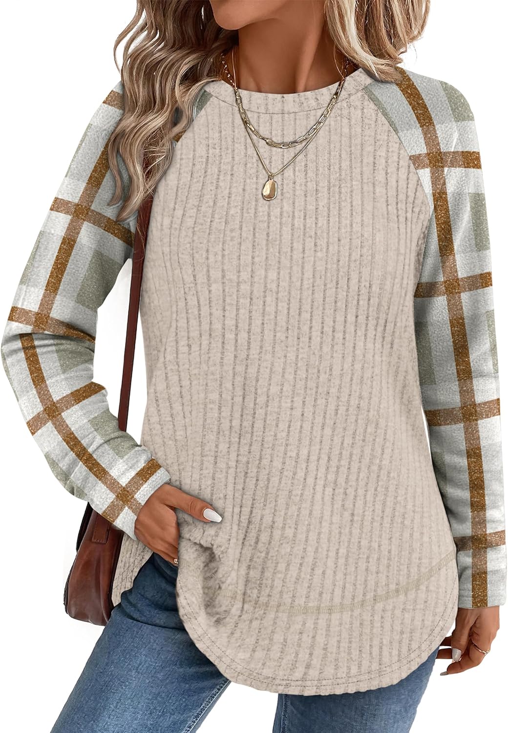 WIHOLL Long Sleeve Shirts for Women Fall Sweaters 2025 Lightweight Casual Tunic Tops Loose Fit Winter Clothing S-2XL