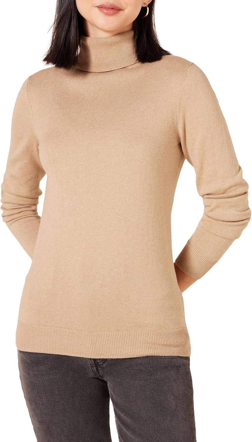 Amazon Essentials Women's Classic-Fit Lightweight Long-Sleeve Turtleneck Sweater (Available in Plus Size)
