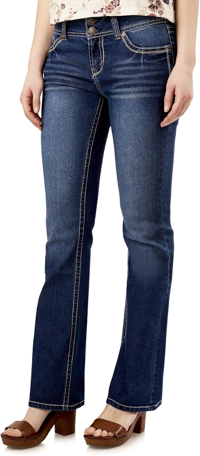 WallFlower Luscious Curvy Bootcut Jeans for Women, Mid-Rise Insta Stretch Denim, Size-Inclusive Juniors Jeans, Sizes 0 to 24