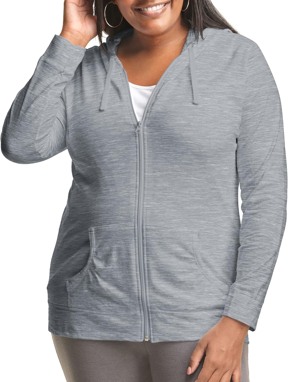Just My Size Women's Full Zip Jersey Hoodie