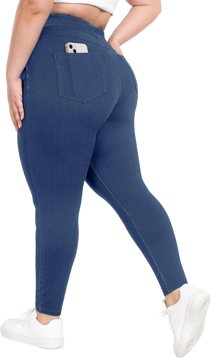 IUGA Stretchy Jeans for Women High Waist Jeggings Tummy Control Skinny Jeans Pull on Leggings with Pockets Trendy Casual