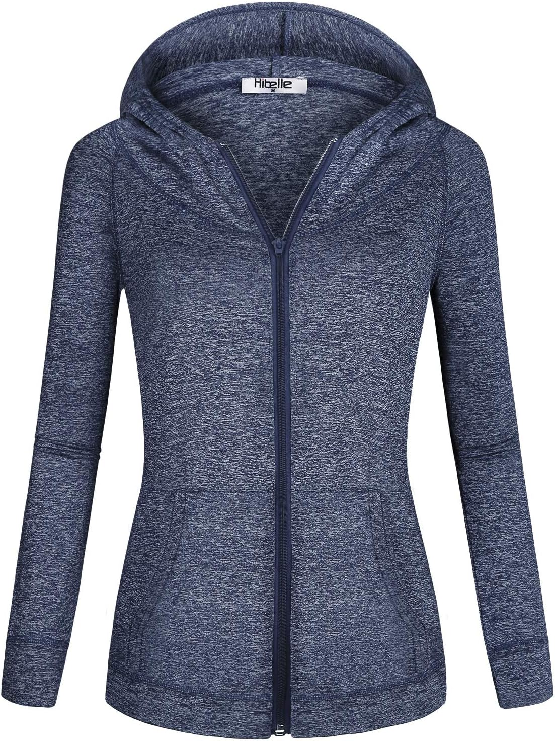 Hibelle Women's Full-Zip Fleece Lined Hoodie Sports Sweatshirts with Handy Pockets & Inside Pocket