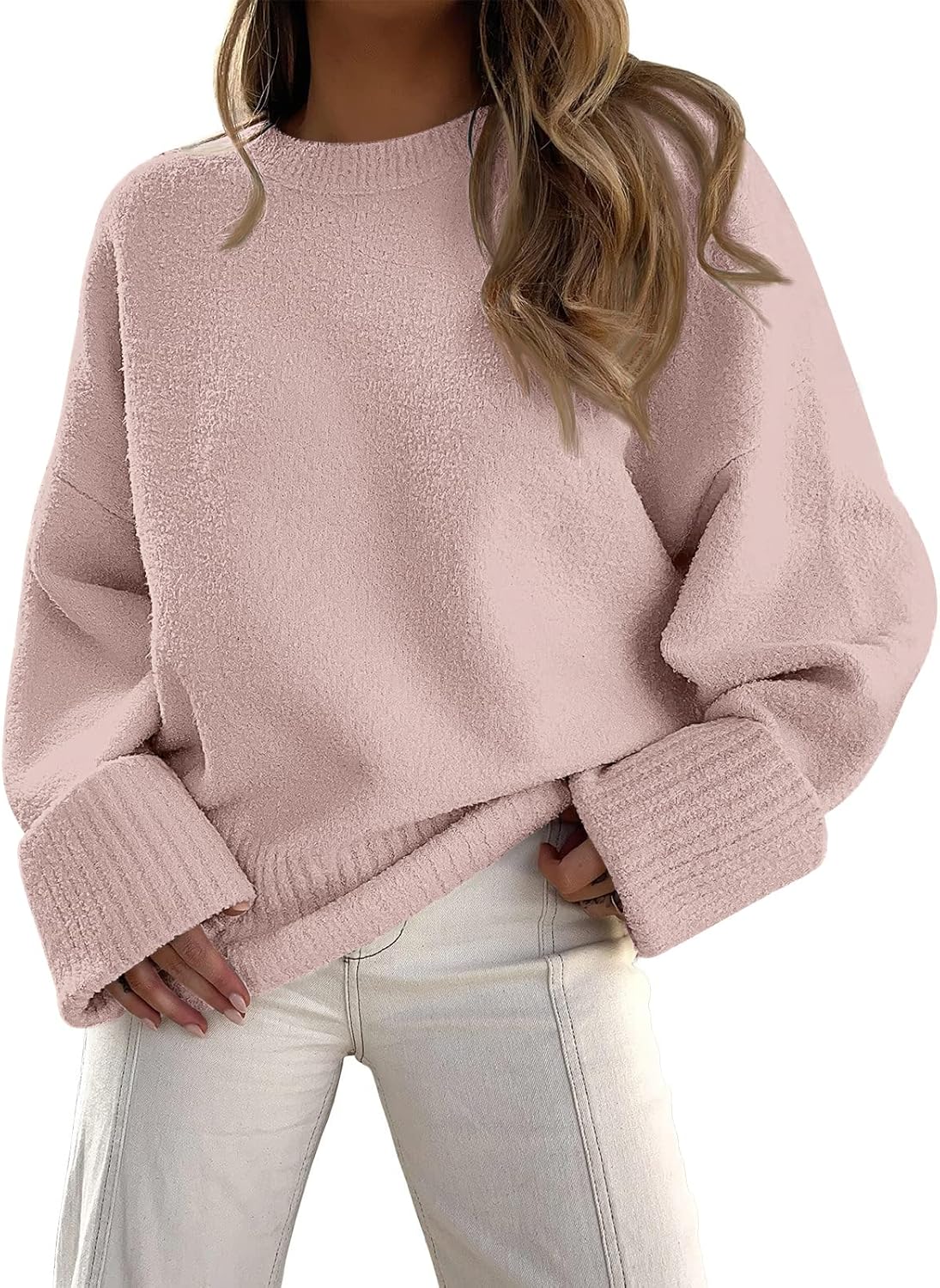 LILLUSORY Women's Oversized Sweaters Fuzzy Chunky Warm Pullover Sweater