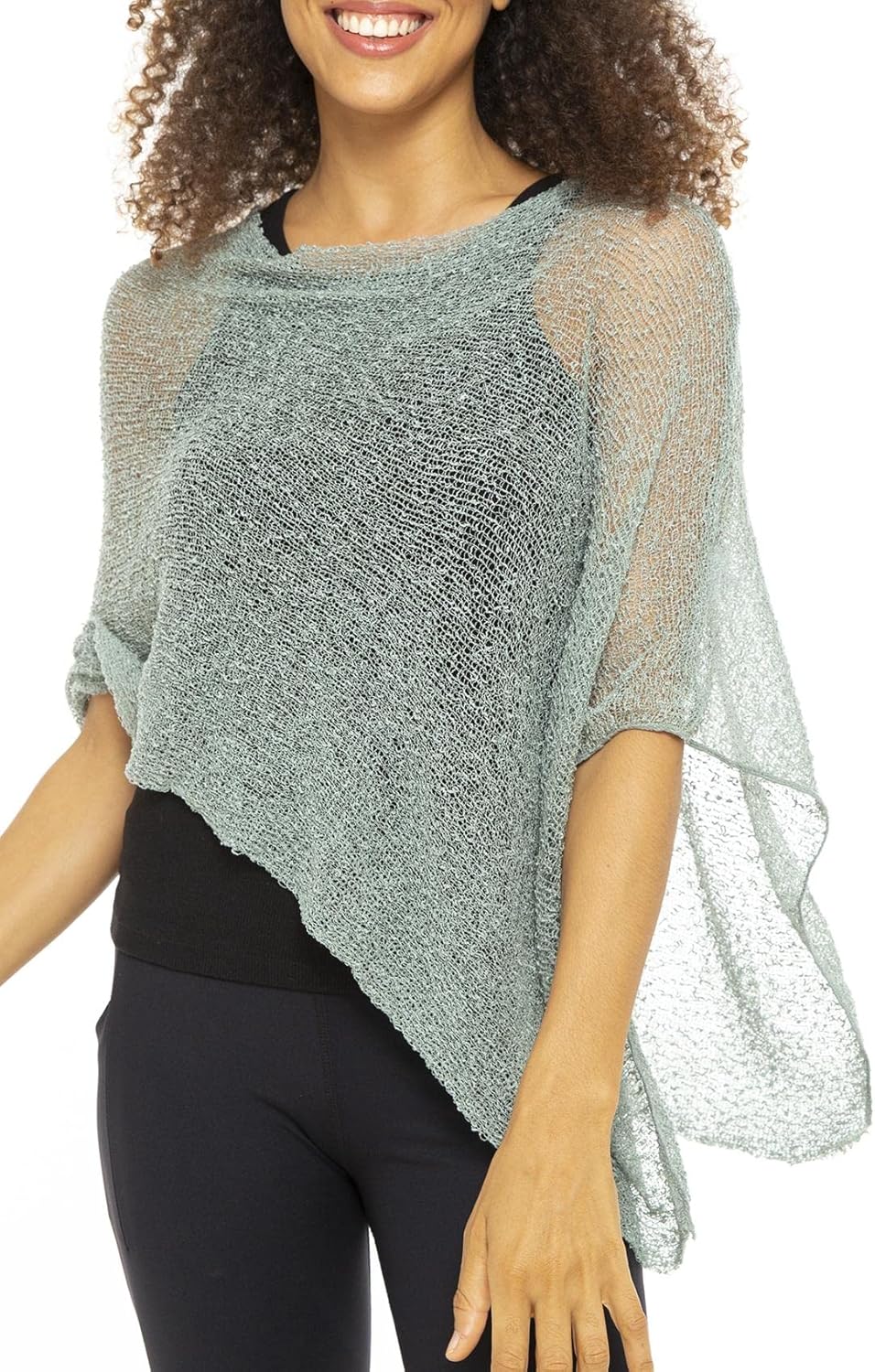 Back From Bali Womens Sheer Poncho Shrug Bolero, Lightweight Summer Shrug Pullover Sweater