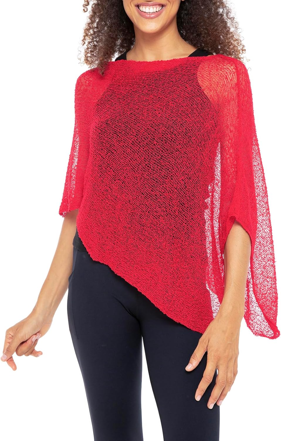 Back From Bali Womens Sheer Poncho Shrug Bolero, Lightweight Summer Shrug Pullover Sweater