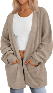 LILLUSORY Womens Oversized Cardigans Soft Knit Cardigan Sweater with Pockets