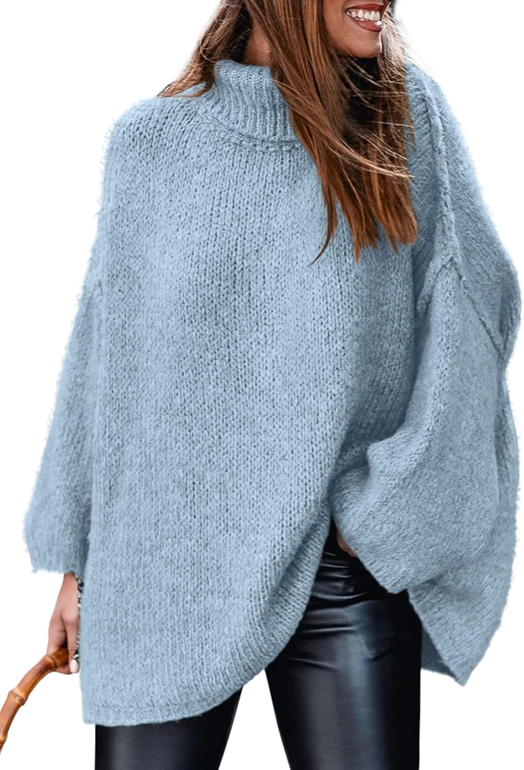 PRETTYGARDEN Women's 2025 Fall Turtleneck Oversized Sweaters Long Sleeve Chunky Knit Pullover Tops Winter Fashion Clothes