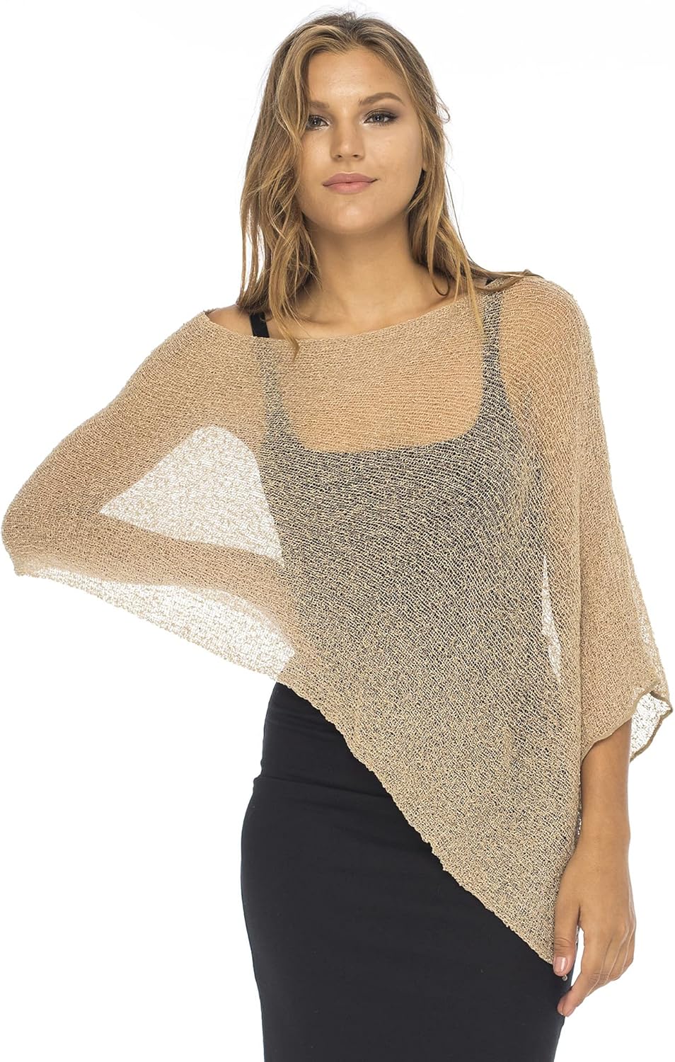Back From Bali Womens Sheer Poncho Shrug Bolero, Lightweight Summer Shrug Pullover Sweater