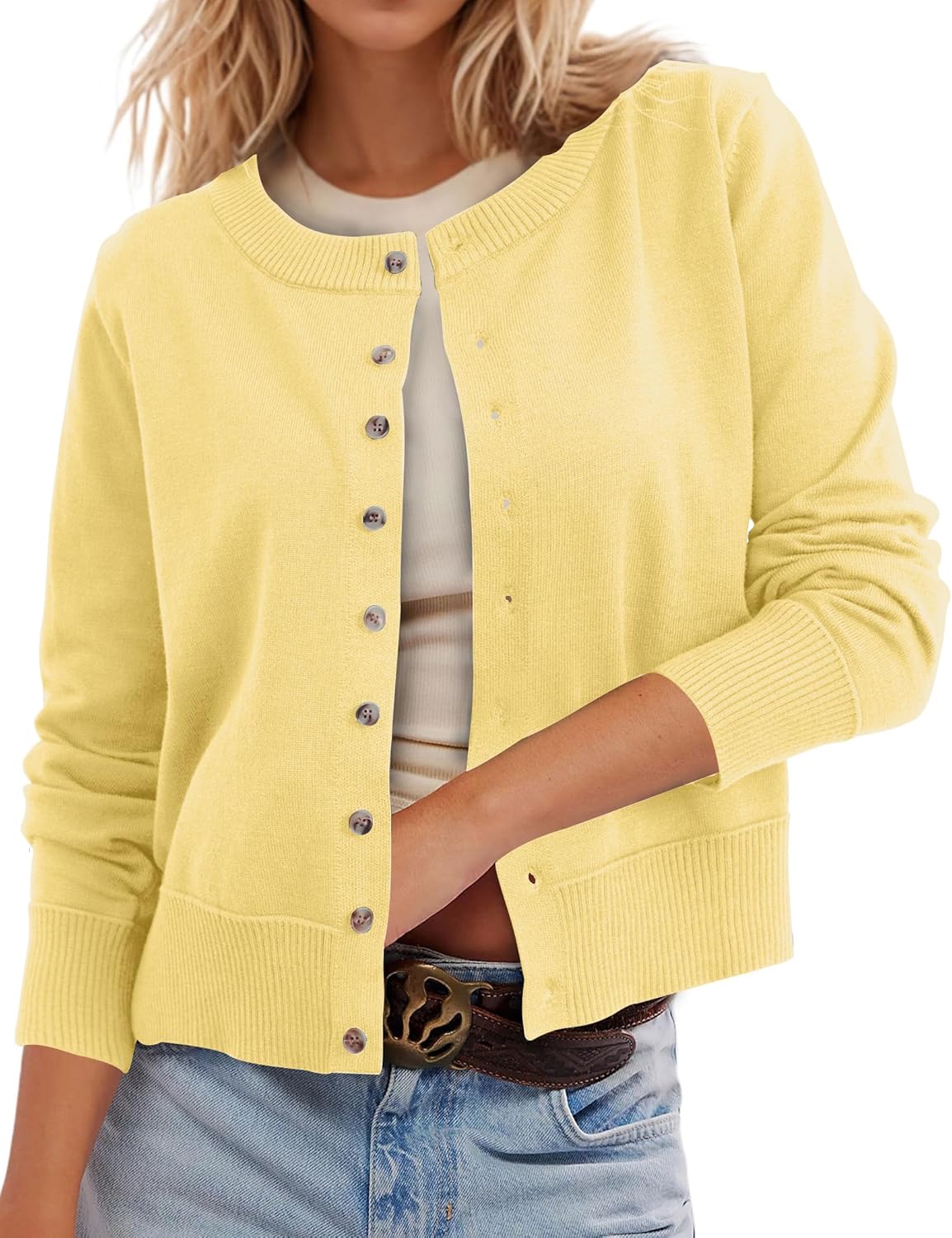 Leopard Cardigan Open Front Button Up Sweaters for Women Long Sleeve Shrug Cheetah Print Top Cropped Cardigan Jackets