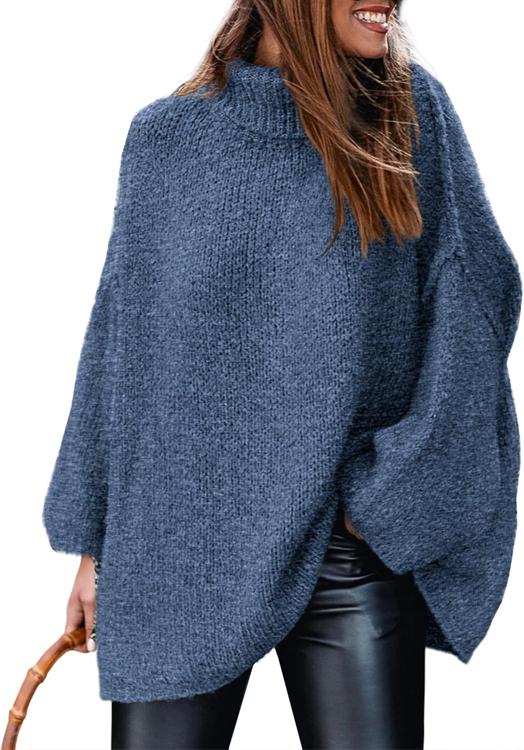 PRETTYGARDEN Women's 2025 Fall Turtleneck Oversized Sweaters Long Sleeve Chunky Knit Pullover Tops Winter Fashion Clothes