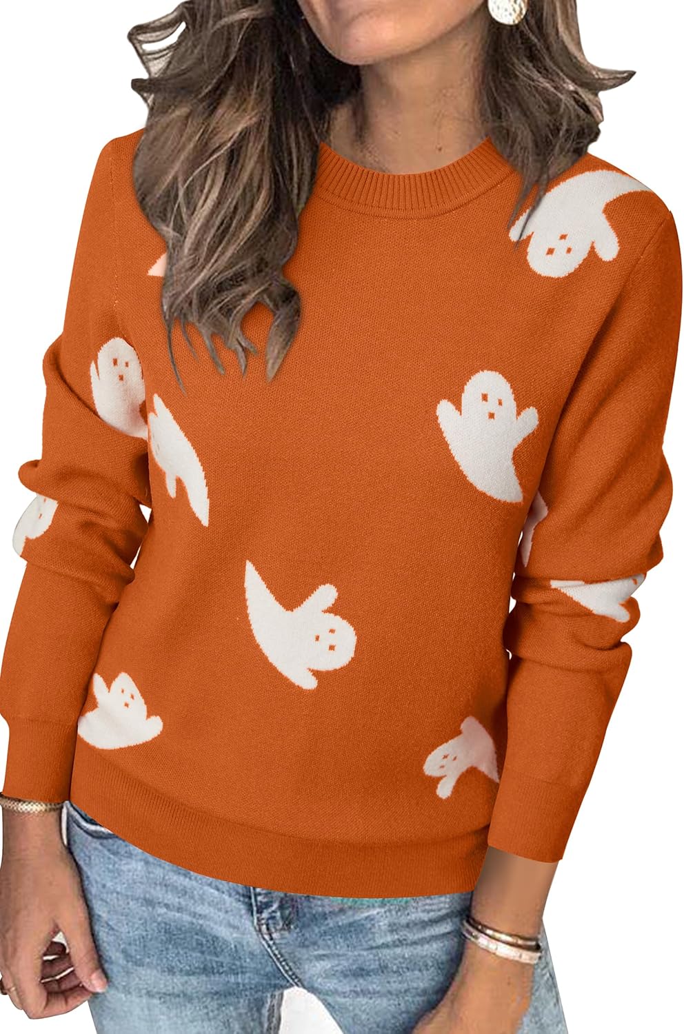 Arach&Cloz Women's Soft Knit Sweater Fall Dressy Casual Pullover Tops