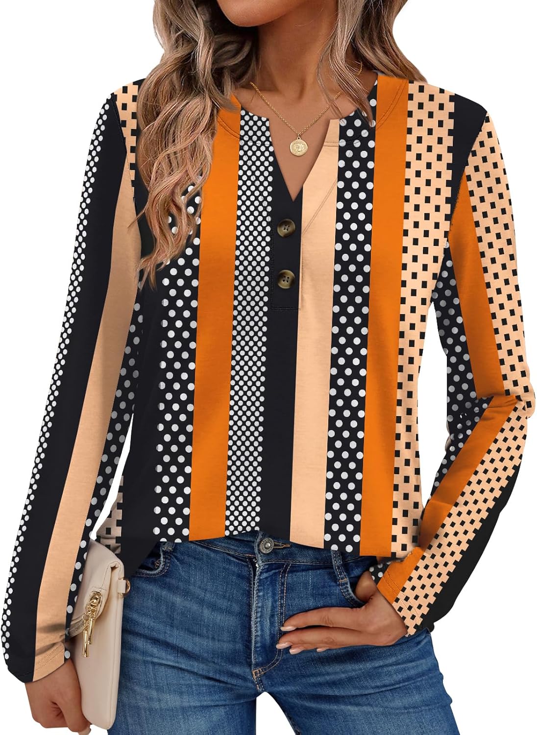 AUTOMET Women's Long Sleeve Shirts 2025 Fall Fashion Dressy Casual Tops Trendy Henley Blouses Cute Work Outfits Clothes