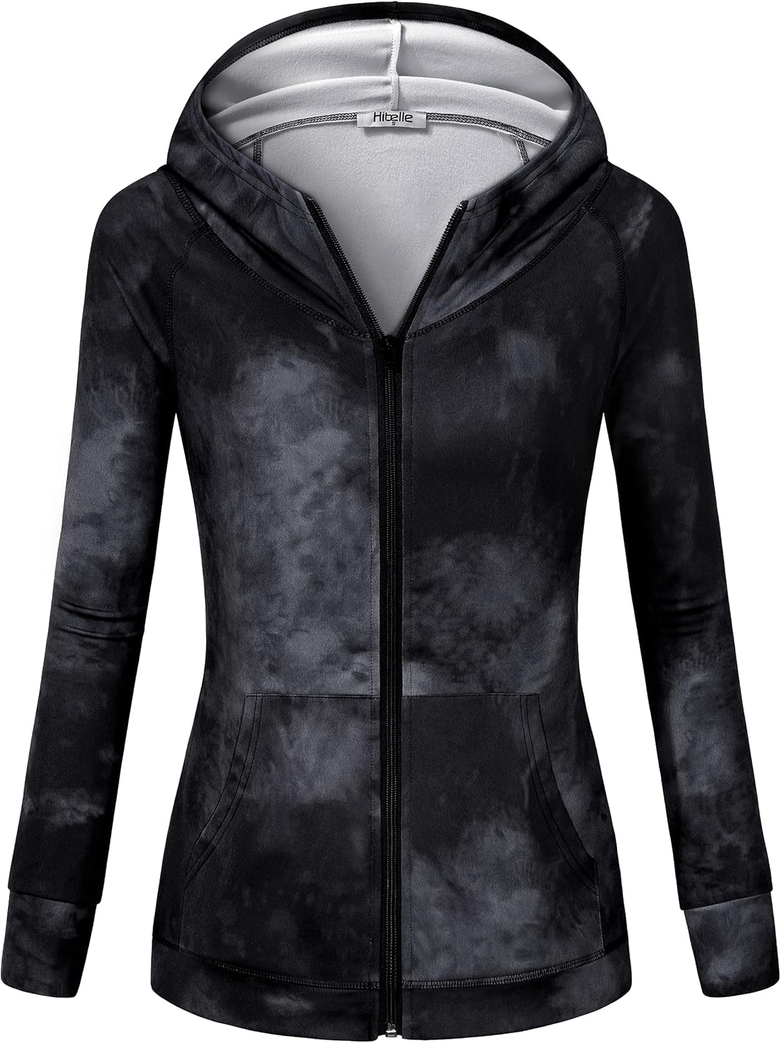 Hibelle Women's Full-Zip Fleece Lined Hoodie Sports Sweatshirts with Handy Pockets & Inside Pocket