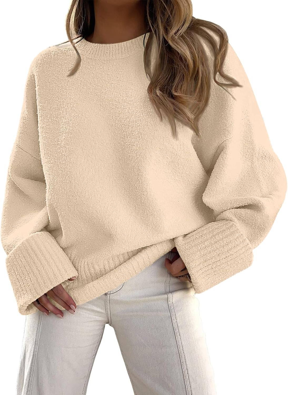 LILLUSORY Women's Oversized Sweaters Fuzzy Chunky Warm Pullover Sweater