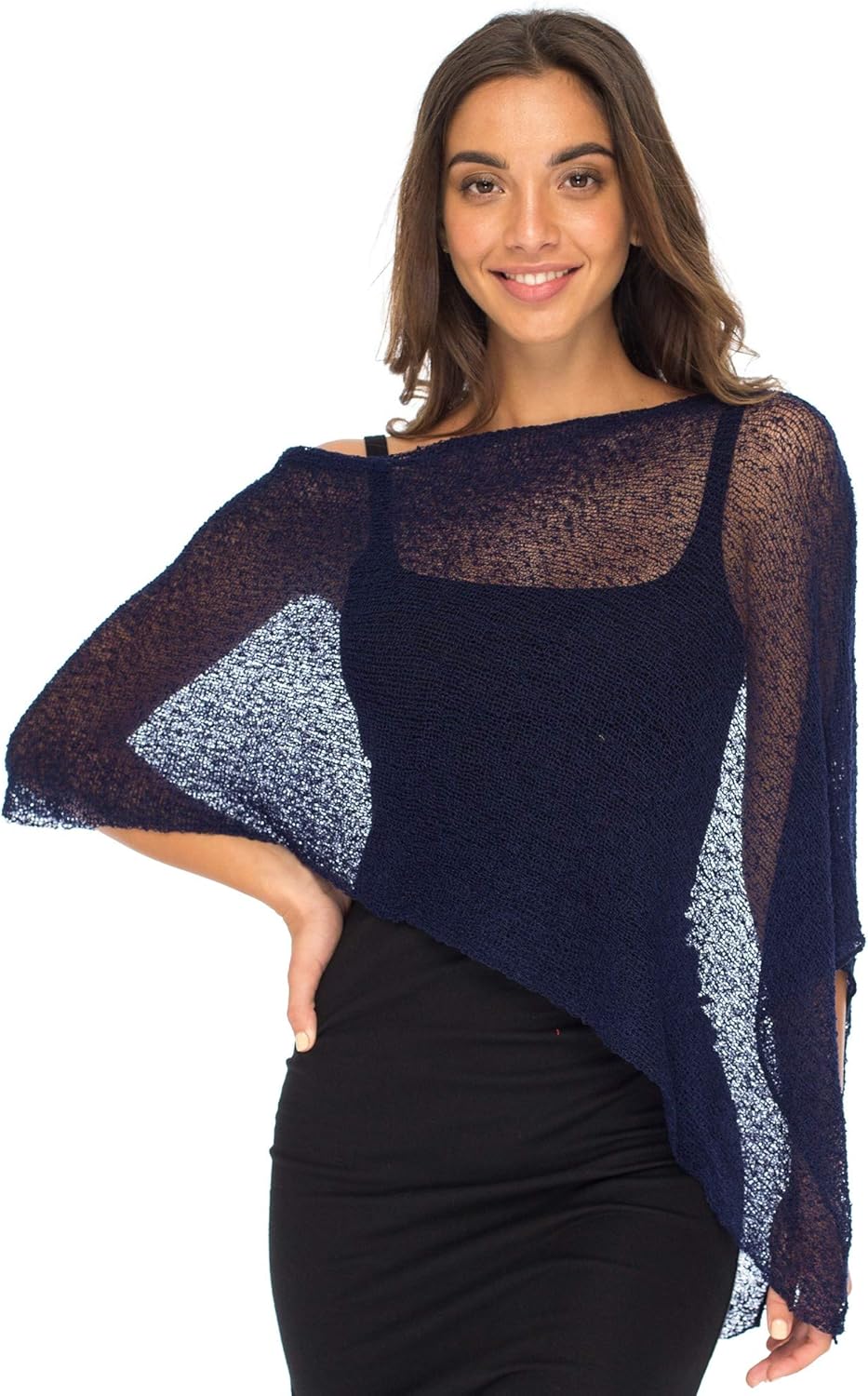 Back From Bali Womens Sheer Poncho Shrug Bolero, Lightweight Summer Shrug Pullover Sweater