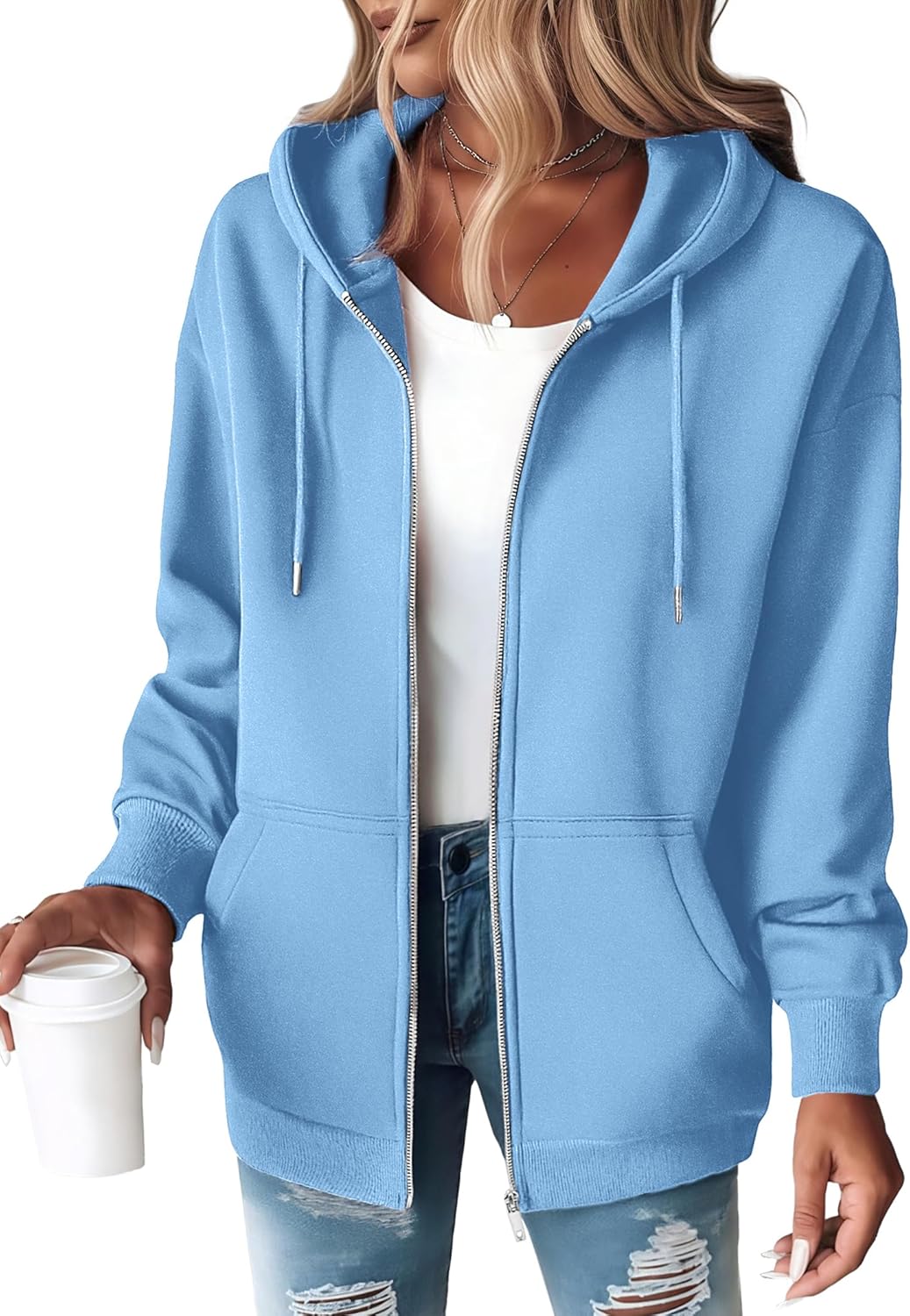 Zeagoo Hoodies For Women Zip Up Hoodie Oversized Sweatshirt Fleece Jackets Fall Winter Coats 2025 Fashion