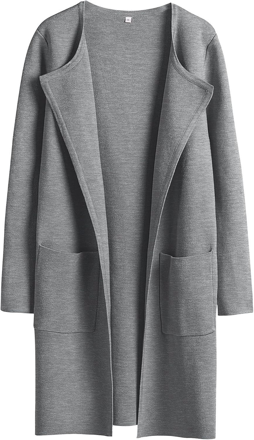 ANRABESS Womens Cardigan Sweater Open Front Knit Long Coatigan Dressy Casual Jacket Coat 2025 Fall Outfits Classy Clothes