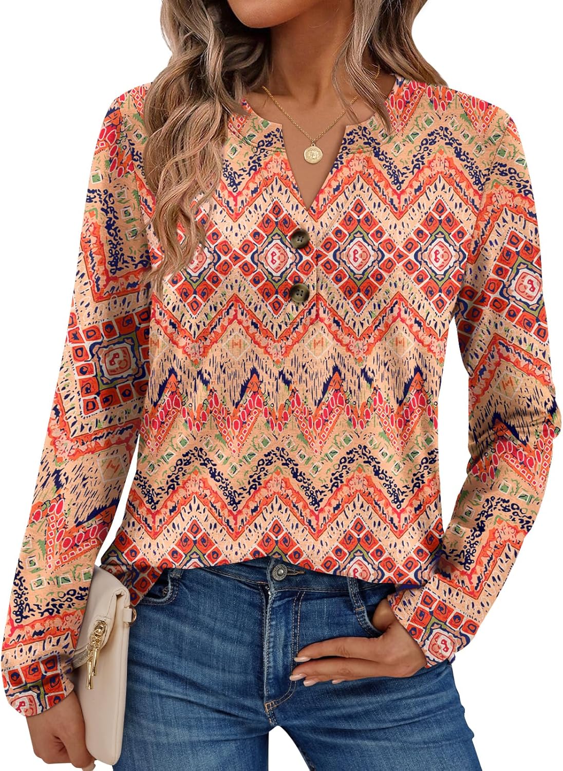 AUTOMET Women's Long Sleeve Shirts 2025 Fall Fashion Dressy Casual Tops Trendy Henley Blouses Cute Work Outfits Clothes