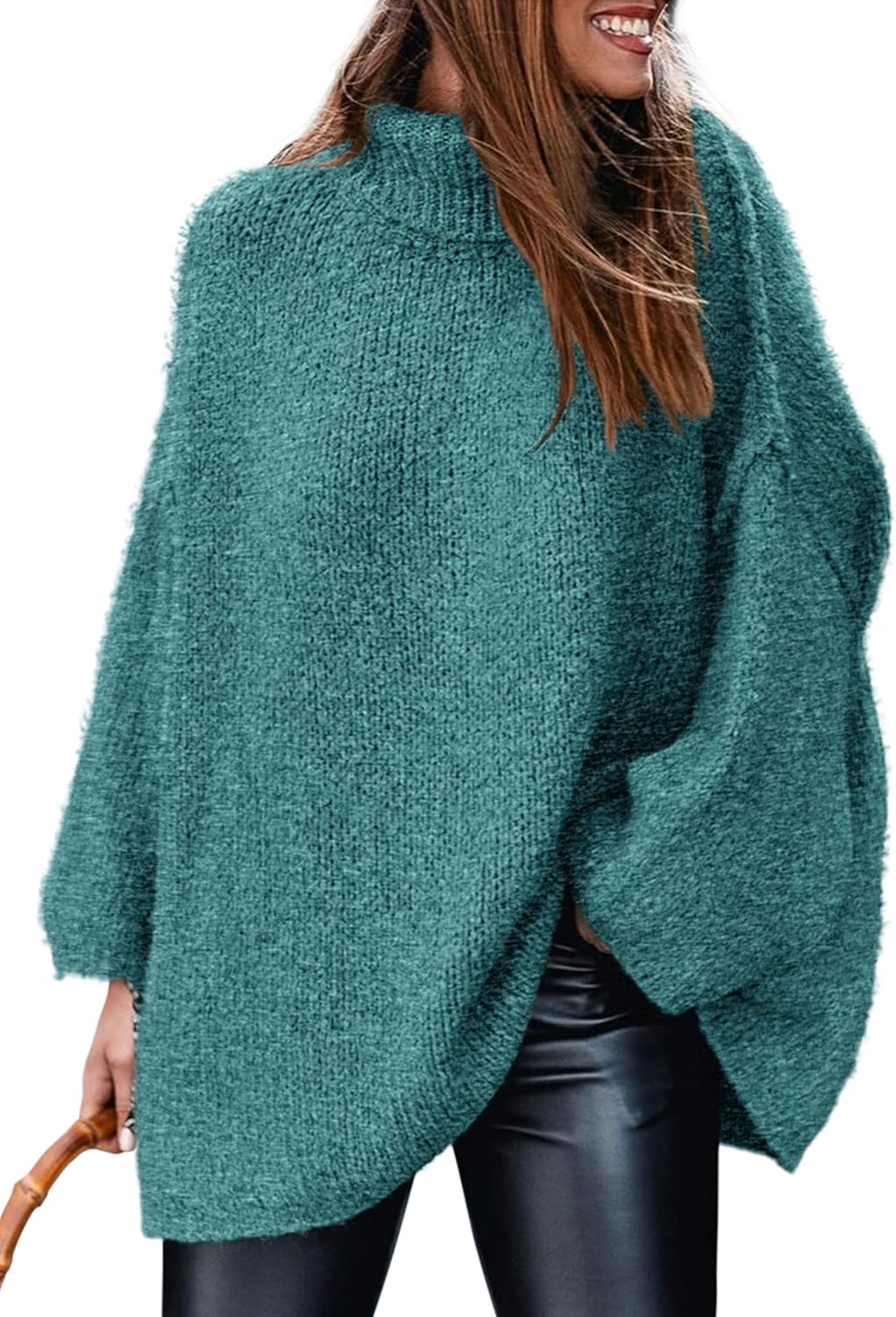 PRETTYGARDEN Women's 2025 Fall Turtleneck Oversized Sweaters Long Sleeve Chunky Knit Pullover Tops Winter Fashion Clothes