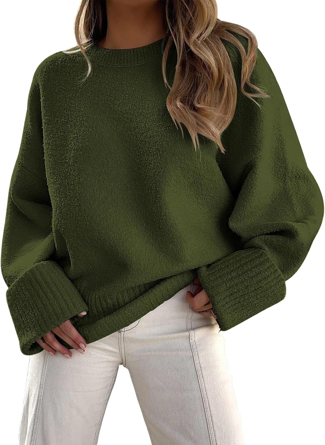 LILLUSORY Women's Oversized Sweaters Fuzzy Chunky Warm Pullover Sweater