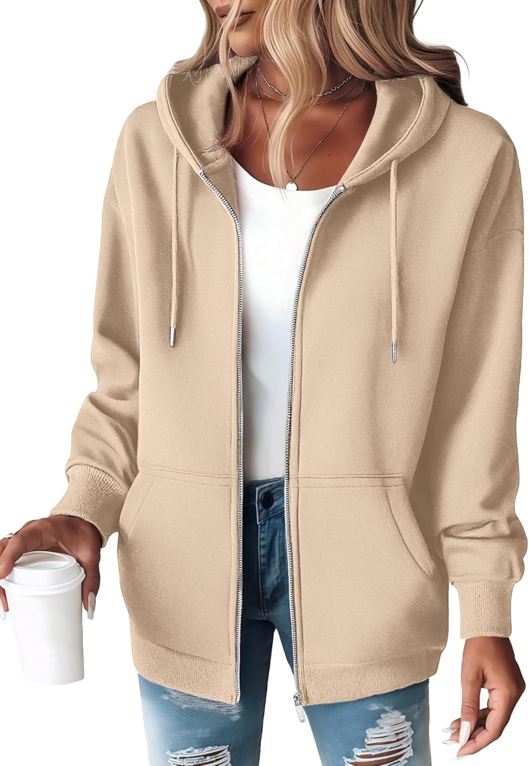 Zeagoo Hoodies For Women Zip Up Hoodie Oversized Sweatshirt Fleece Jackets Fall Winter Coats 2025 Fashion