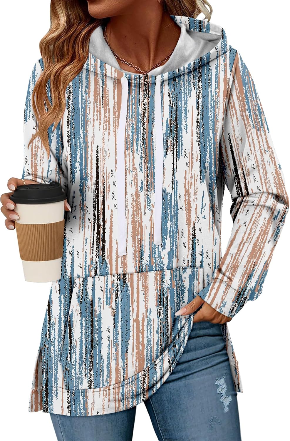 KISSMODA Womens Casual Hoodies Long Sleeve Sweatshirts Comfy Pullover Fleece Sweaters Winter Fall Outfits Fashion Clothes