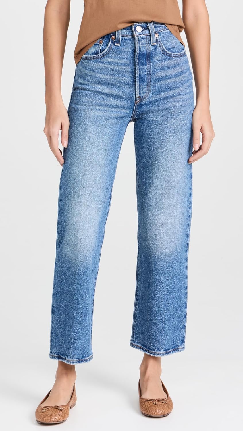 Levi's Womens Premium Ribcage Straight Ankle Jeans