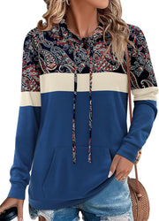 Angerella Hoodies for Women Camo Leopard Print Tops Pullover Hooded Sweatshirt Drawstring with Pocket