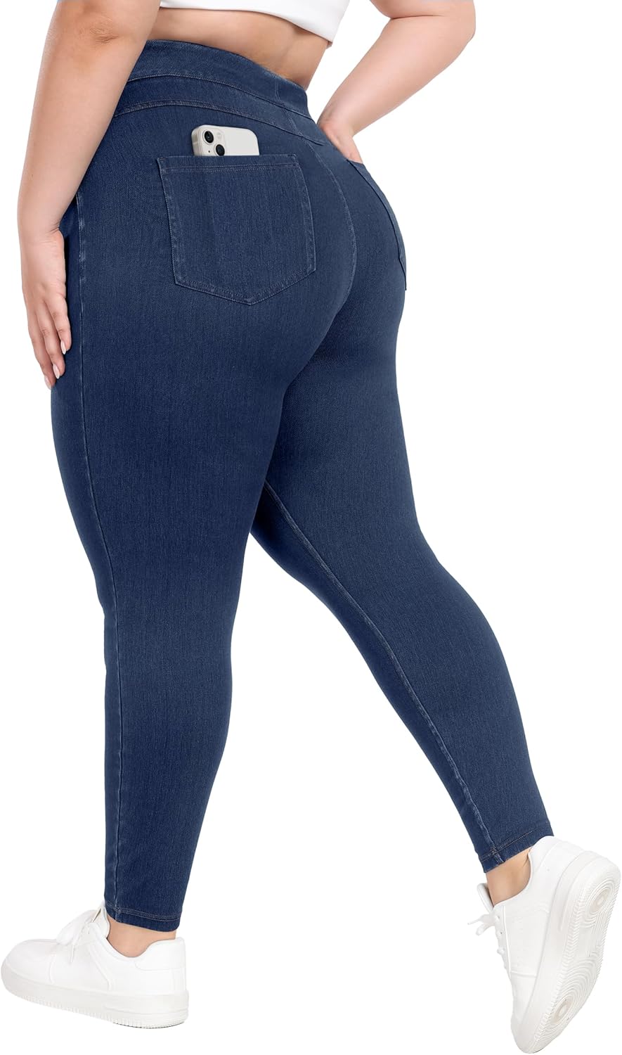 IUGA Stretchy Jeans for Women High Waist Jeggings Tummy Control Skinny Jeans Pull on Leggings with Pockets Trendy Casual