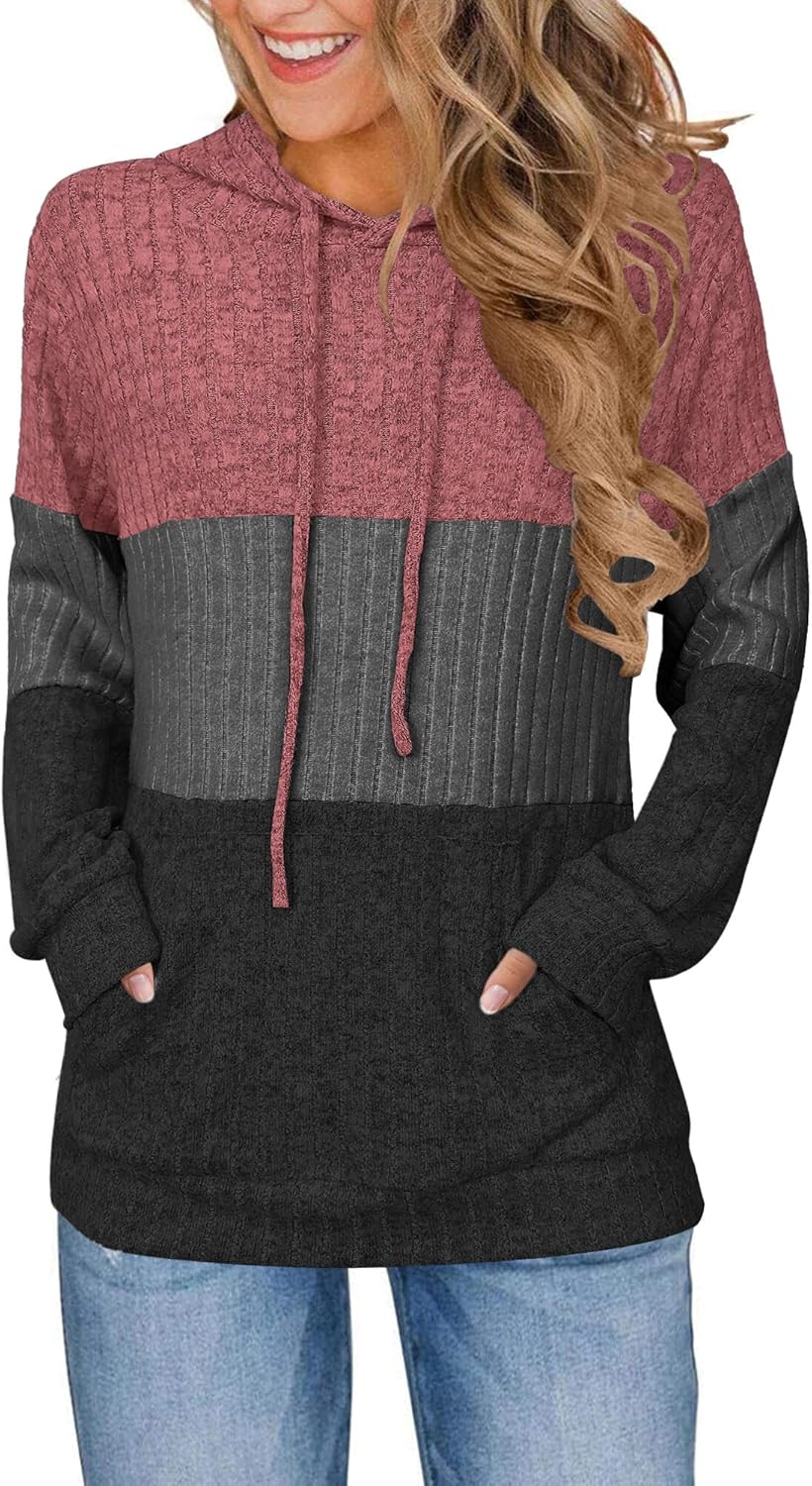 Hoodies for Women Casual Long Sleeve Drawstring Loose Fit Pullover Sweaters Tops for Women Trendy 2025 Fall Fashion
