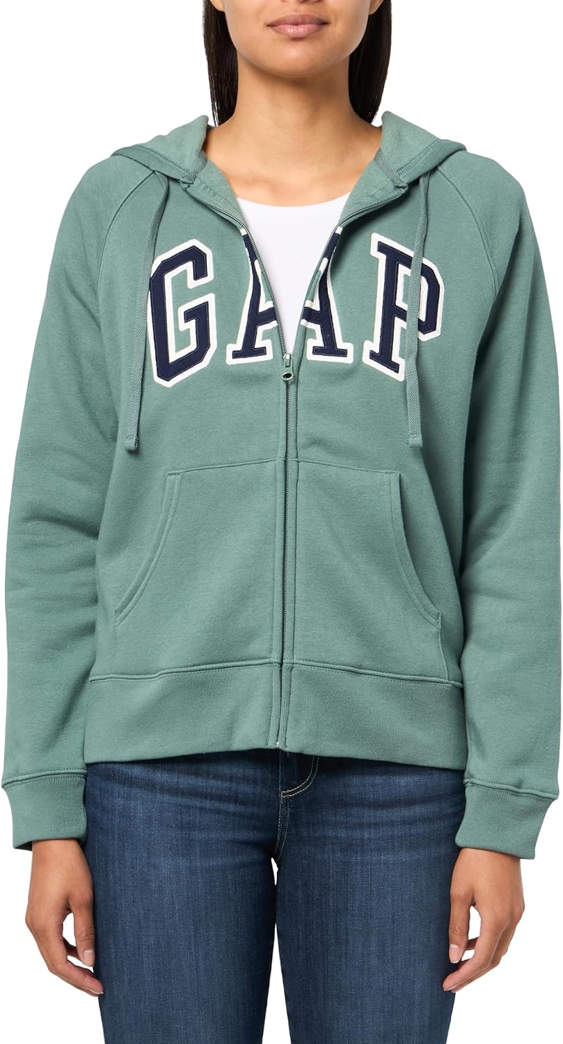 GAP womens Logo Hoodie Hooded Full Zip Sweatshirt