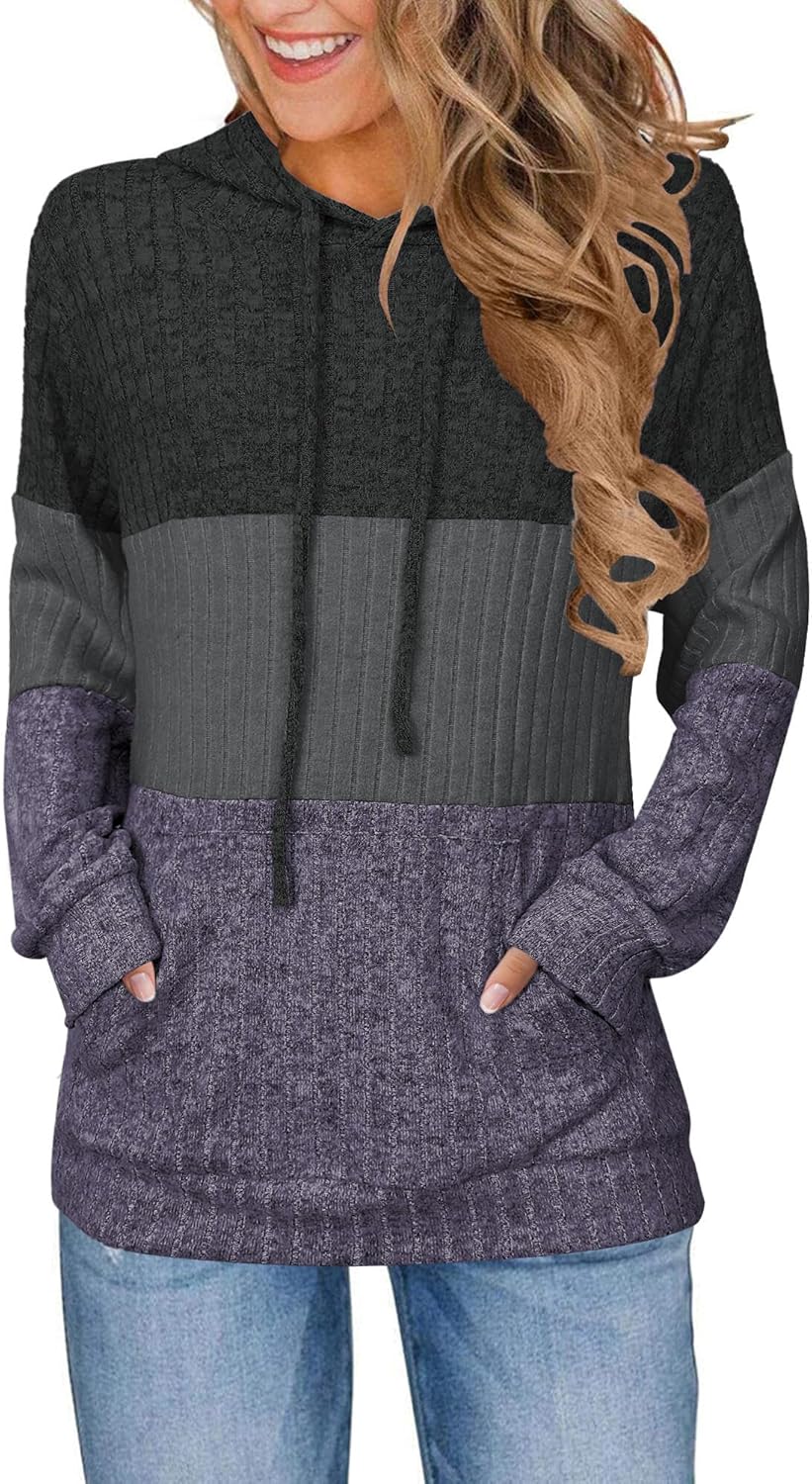 Hoodies for Women Casual Long Sleeve Drawstring Loose Fit Pullover Sweaters Tops for Women Trendy 2025 Fall Fashion