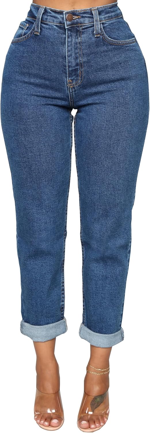 BessCops Women's Boyfriend Jeans Stretchy Ripped Distressed Denim Mom Jean Pants