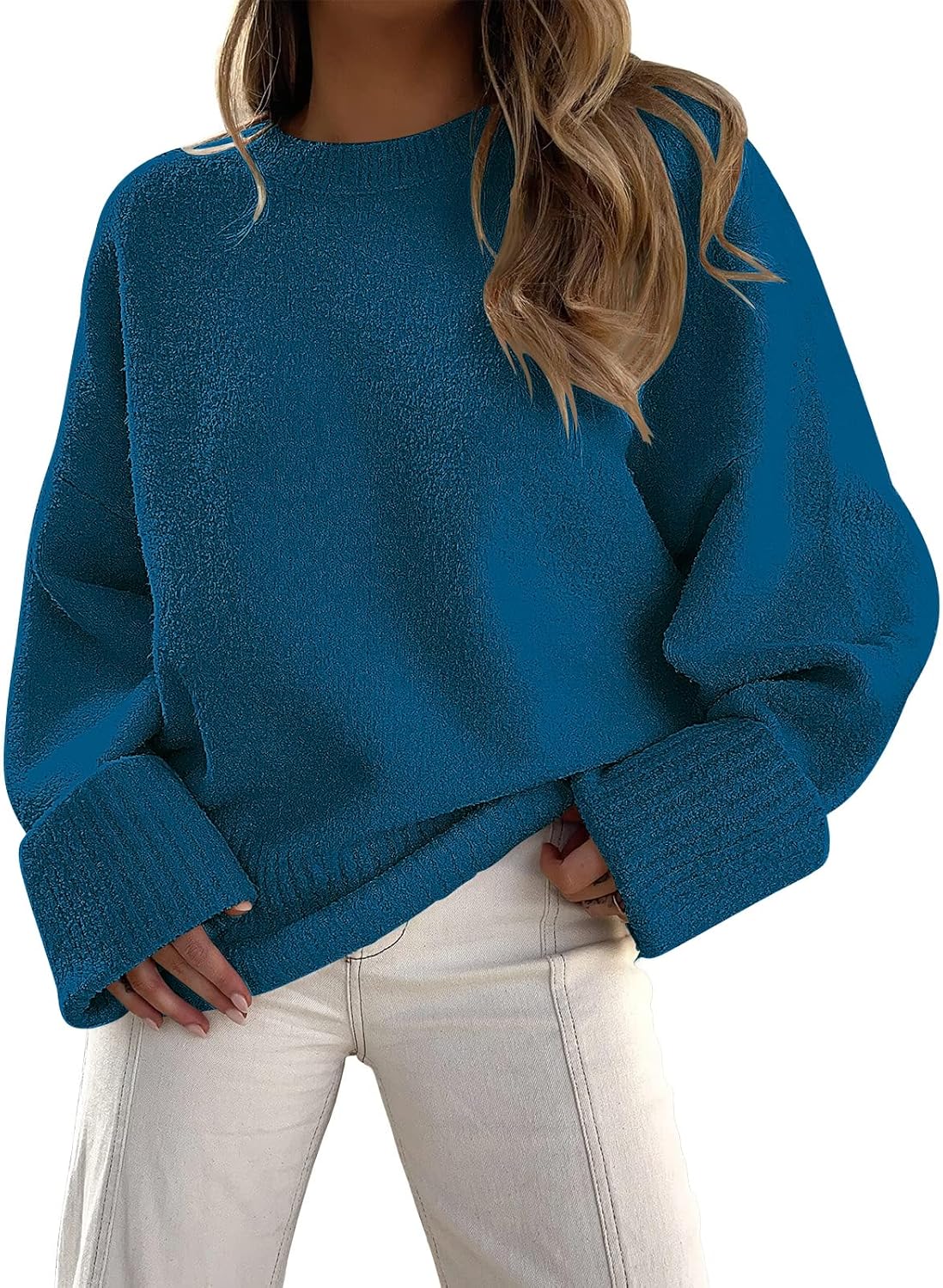 LILLUSORY Women's Oversized Sweaters Fuzzy Chunky Warm Pullover Sweater
