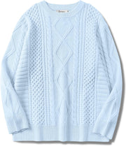 ANRABESS Sweaters for Women Oversized Cable Knit Fall Long Sleeve Crewneck Casual Pullover Sweater Tops 2025 Winter Outfits