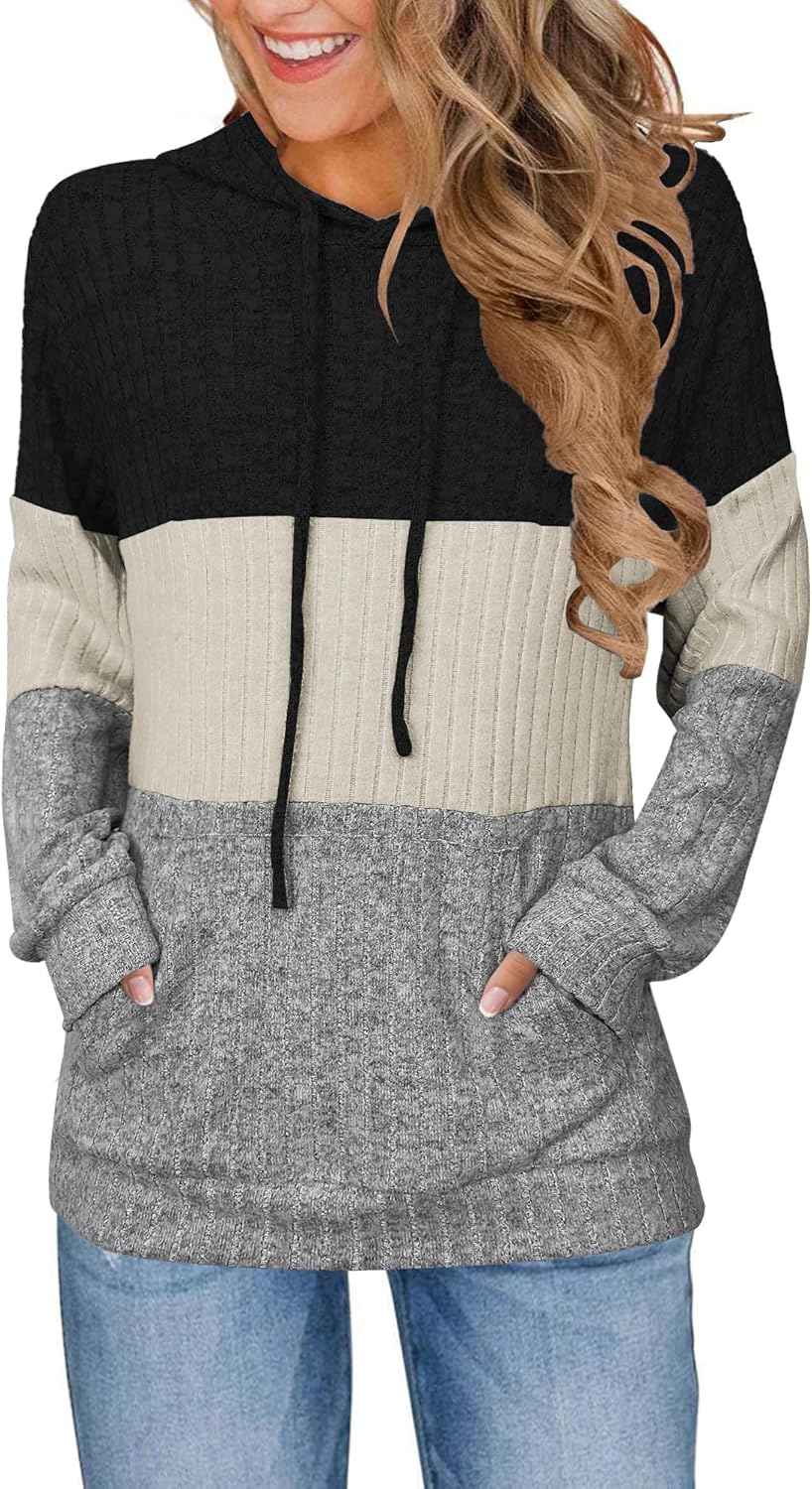 Hoodies for Women Casual Long Sleeve Drawstring Loose Fit Pullover Sweaters Tops for Women Trendy 2025 Fall Fashion