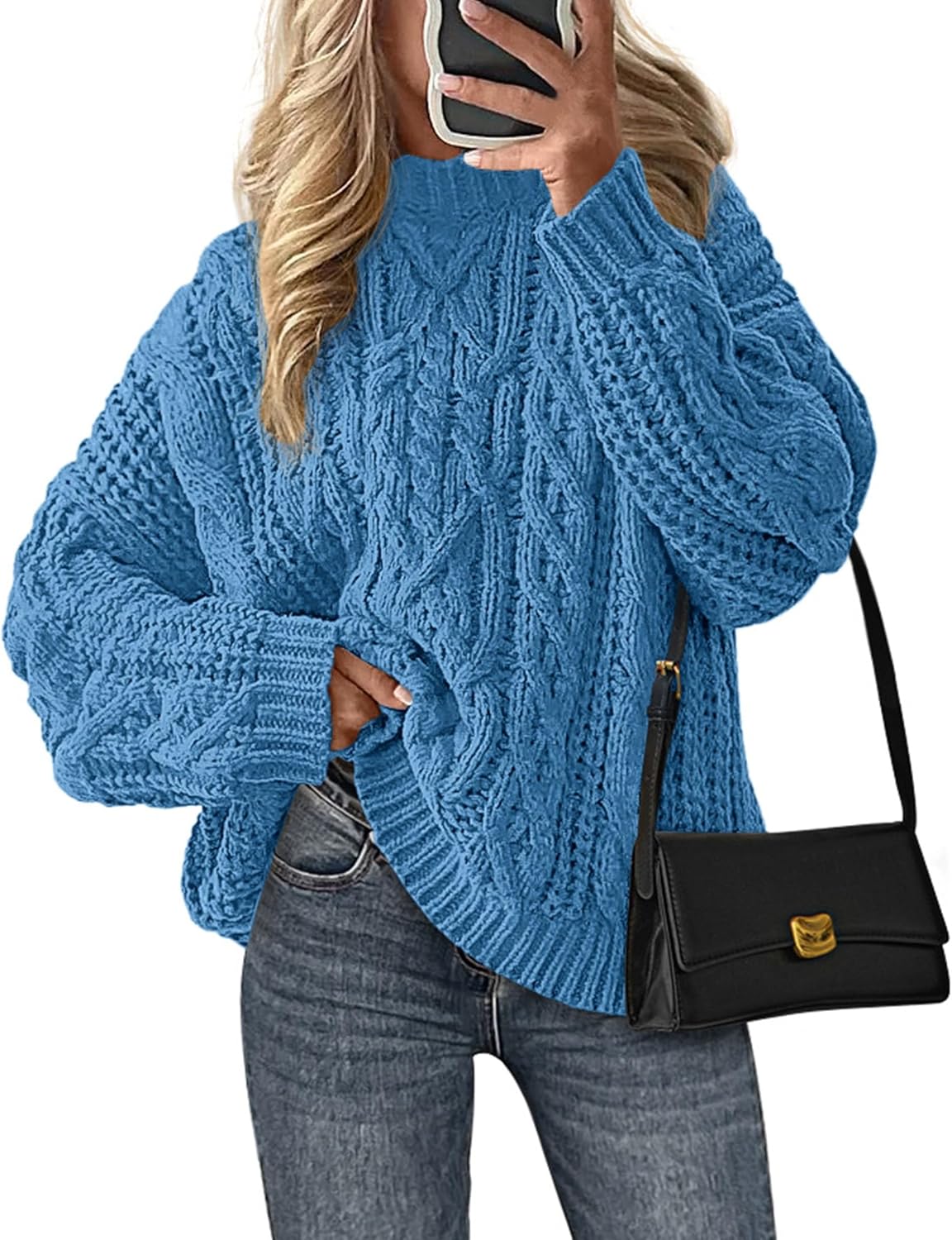 PRETTYGARDEN Women's Oversized Fall Sweaters 2025 Casual Long Sleeve Crewneck Chunky Cable Knit Pullover Tops Winter Clothes