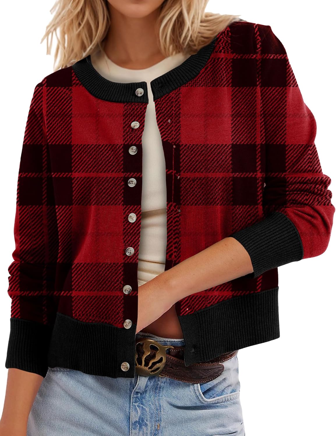 Leopard Cardigan Open Front Button Up Sweaters for Women Long Sleeve Shrug Cheetah Print Top Cropped Cardigan Jackets