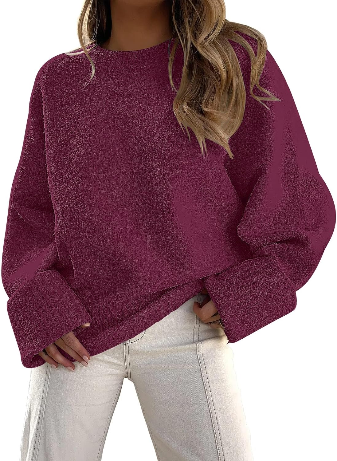 LILLUSORY Women's Oversized Sweaters Fuzzy Chunky Warm Pullover Sweater