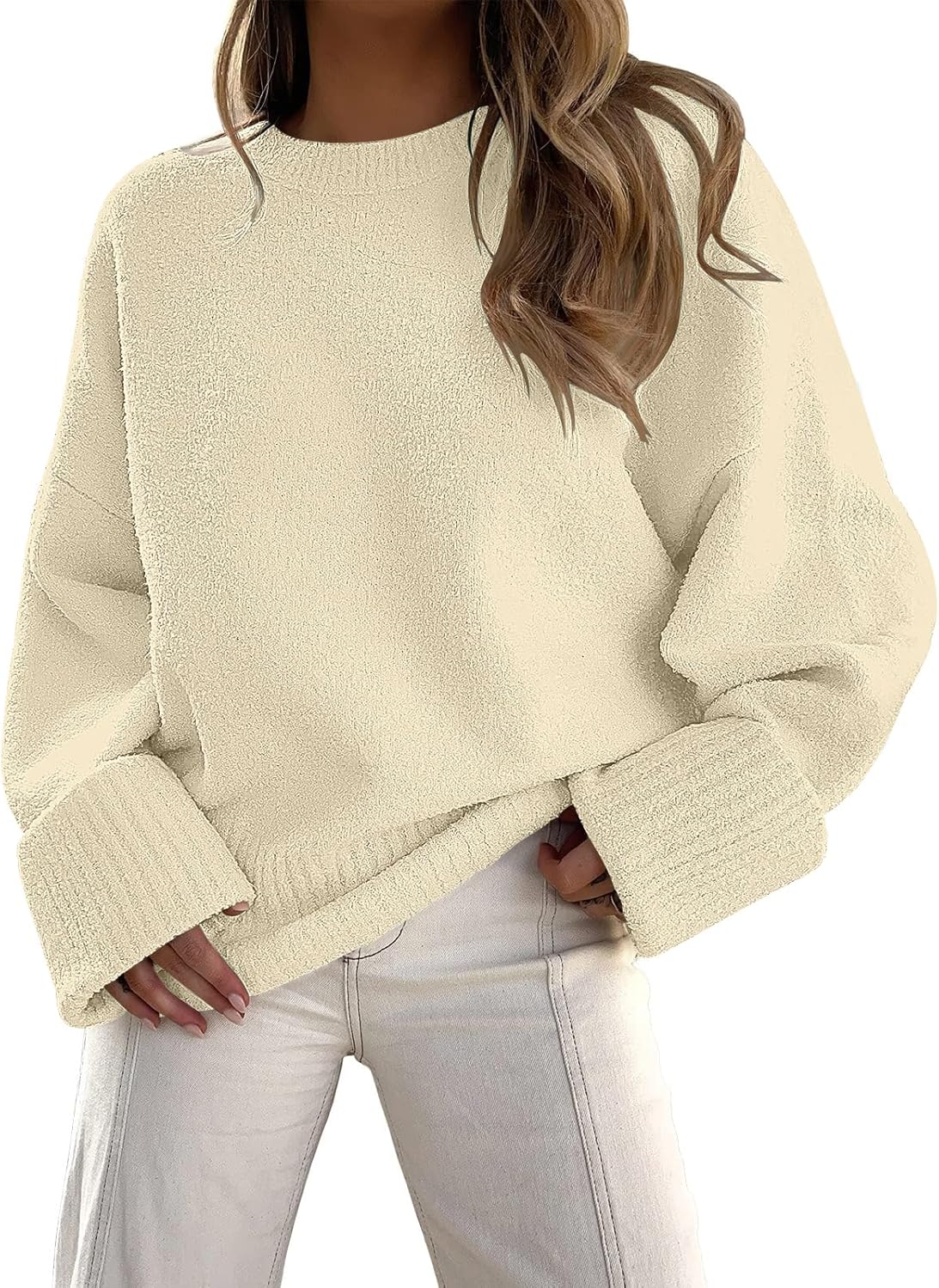 LILLUSORY Women's Oversized Sweaters Fuzzy Chunky Warm Pullover Sweater