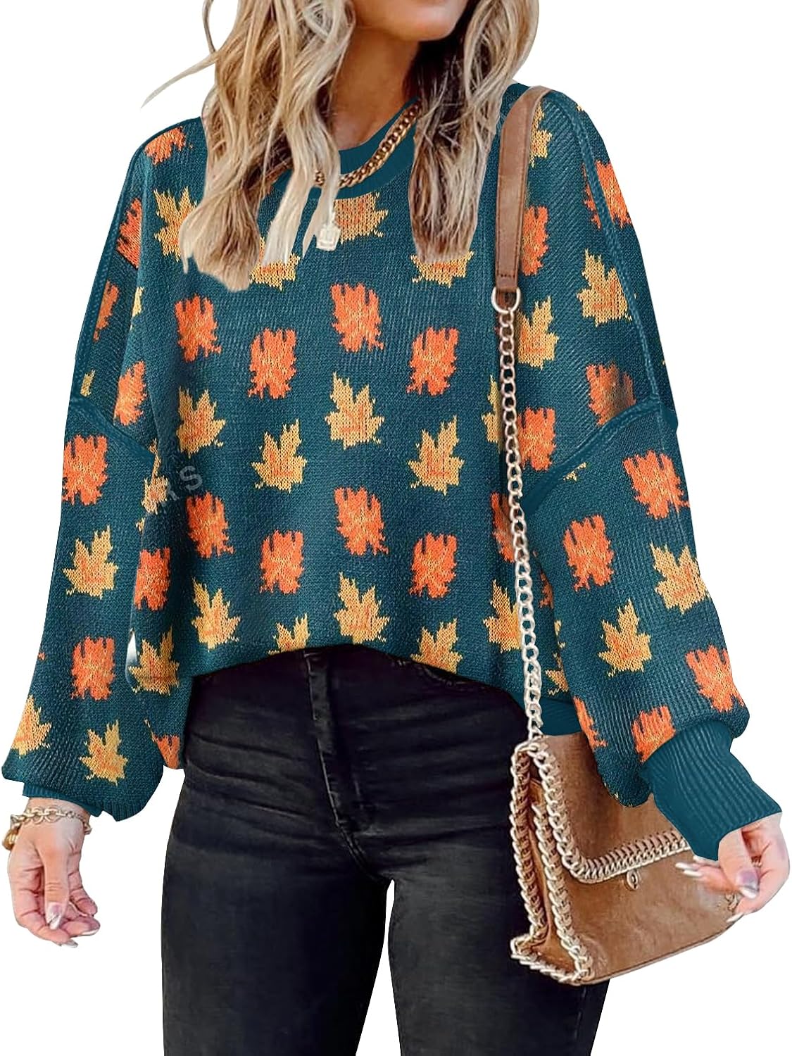 ETCYY Womens Oversized Sweaters Fall 2025 Fashion Clothes Trendy Batwing Sleeve Colorblock Striped Knit Pullover Tops