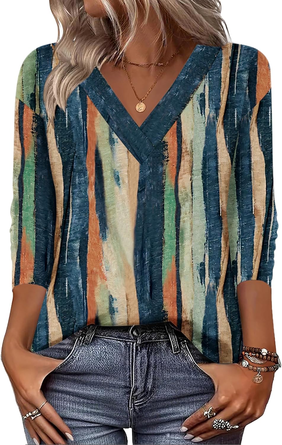 Zeagoo Women Long Sleeve Tops Dressy Casual V Neck Tshirts Basics Tee 2025 Fall Trendy Clothes S-2XL