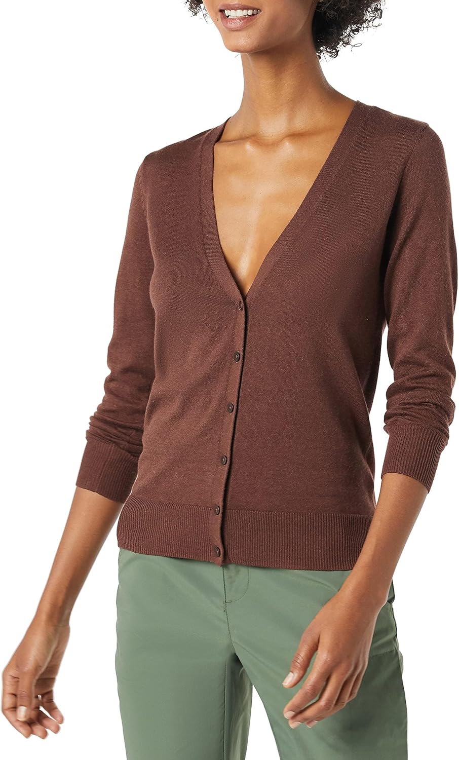 Amazon Essentials Women's Lightweight V-Neck Cardigan Sweater (Available in Plus Size)