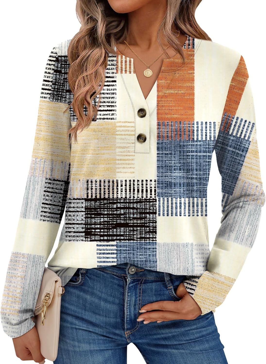 AUTOMET Women's Long Sleeve Shirts 2025 Fall Fashion Dressy Casual Tops Trendy Henley Blouses Cute Work Outfits Clothes